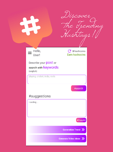 Android application Moj Hashtags screenshort