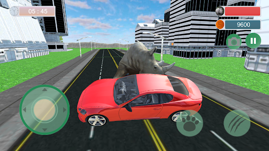 Wild Rhinoceros City Attack 3D