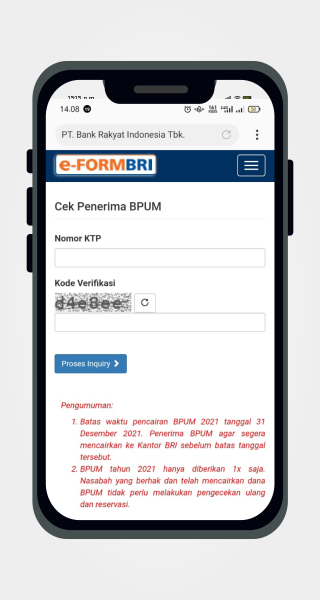 Cara daftar e-Form BRI Online lewat Hp