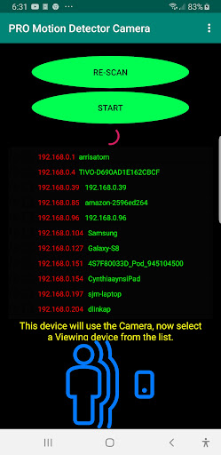 Android application PRO Motion Detector Camera screenshort