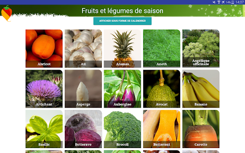 Fruits et légumes de saison Capture d'écran