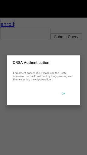 QRSA OTP Authentication Screen 2