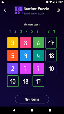 #3. Sum of Number Puzzle (Android) By: Rudra's Game