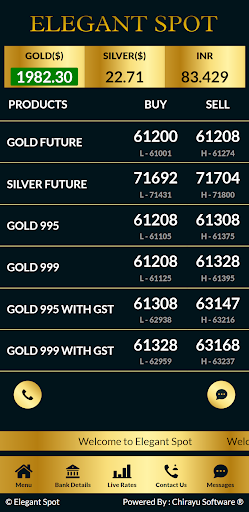Android application Elegant Bullion screenshort