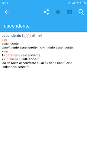 Screenshot of Italian-Spanish Dictionary