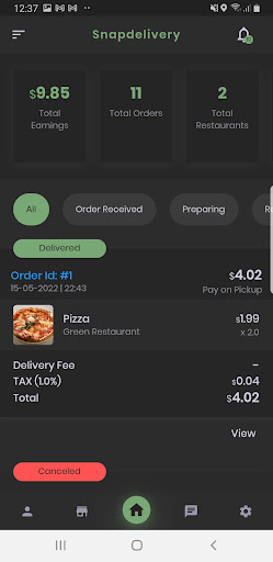 Snapdelivery Restaurant Screen 3