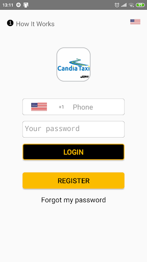Android application CANDIA TAXI screenshort