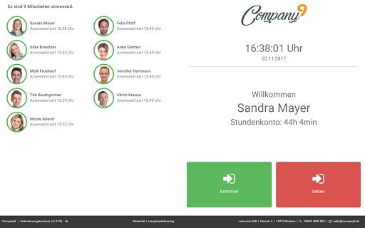 Company9 Zeiterfassungstermina Screen 2