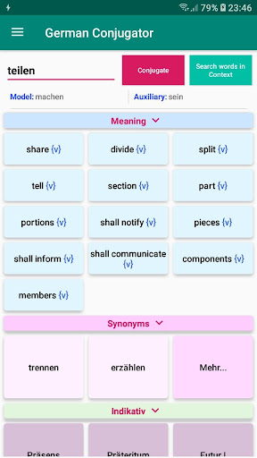Android application German Verb Conjugation screenshort