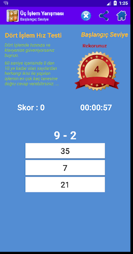 Üç İşlem Yarışması Screen 3