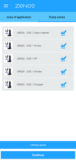 Zeno Pump Selector Screen 3