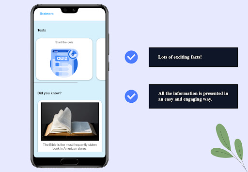 Brainora - quizzes, facts Screen 2
