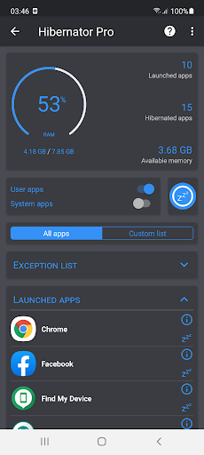 Slaapstand: Batterijbesparing