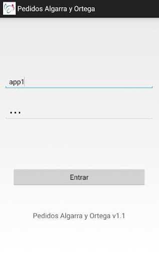 Android application Pedidos Algarra y Ortega screenshort