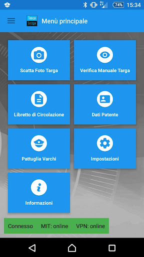 Android application Targa System screenshort