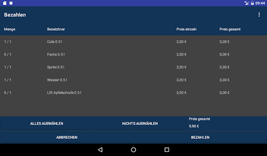 Kasse Pro 2.0 für Tablets Screenshot