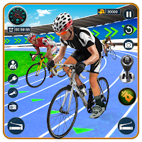 BMX Велогонка - гора Велосипедный трюк всадник