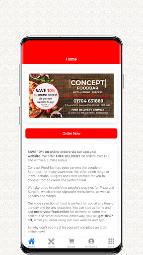 Android application Concept Food Bar screenshort
