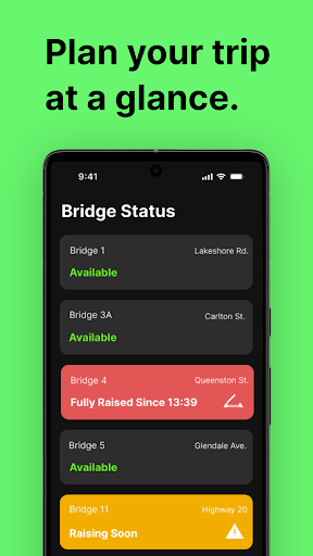 BridgeUp: Welland Canal Status Screen 2