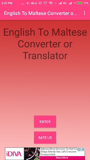Android application English To Maltese Converter screenshort