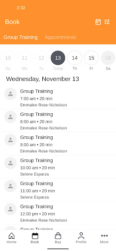 Screenshot of The Exercise Coach Scheduler
