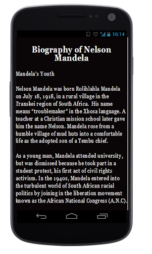Biography of Nelson Mandela