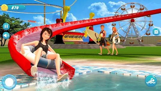 Theme Park3d Water Slide Games