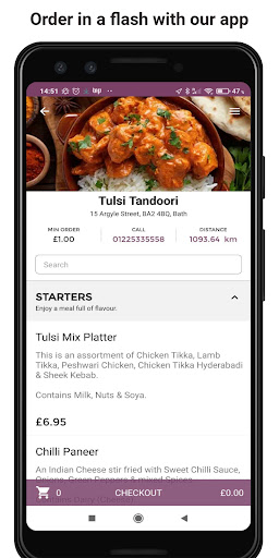Android application Tulsi Tandoori screenshort