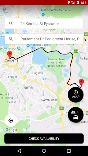 Android application Aerial Taxis screenshort