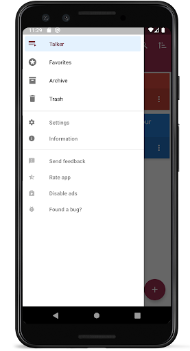 Talker (text-to-speech notes) Screen 3
