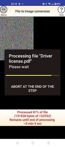 File encryption in image andback