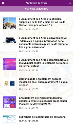 Android application l'Arboç de butxaca screenshort