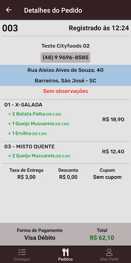 CityFoods Entregador