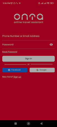 Android application OnTA - Online Travel Assistant screenshort