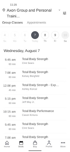 The Fitness Loft/Axon Training Screen 2