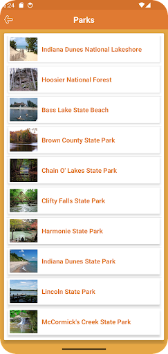 Indiana State Parks Screen 3