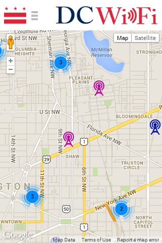 Android application DC WiFi Hotspot Finder screenshort