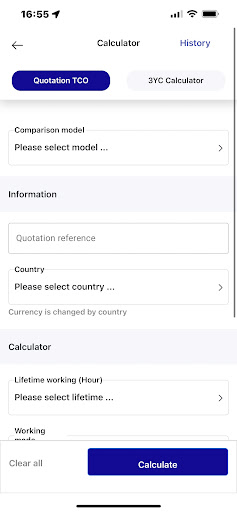 Komatsu Sales Support Tool Screen 2