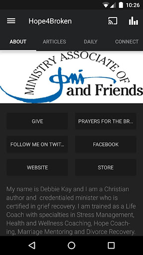 Android application Hope For The Broken Hearted screenshort