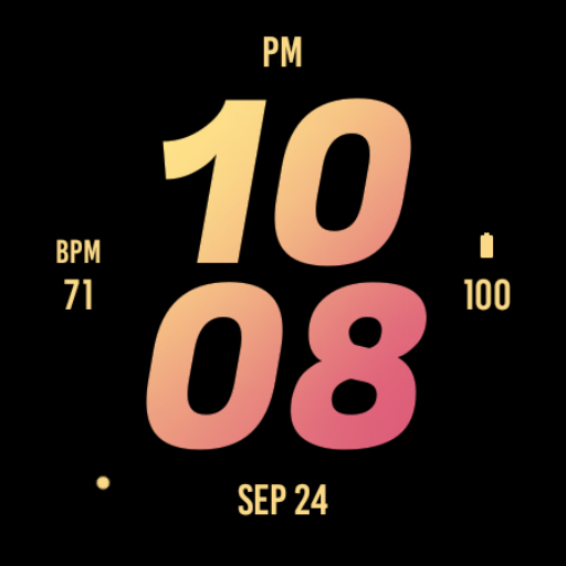 Peach Bold Watch Face screenshot 3