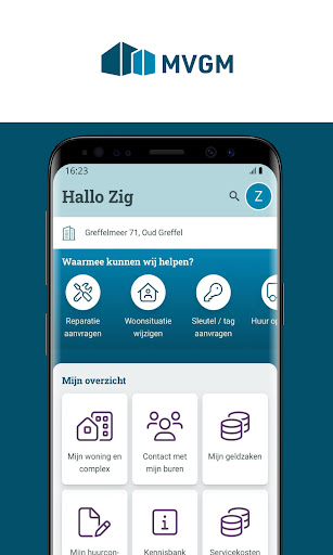 Android application Wonen bij MVGM screenshort