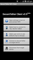 screenshot of SecureTether Client - Android WiFi tethering