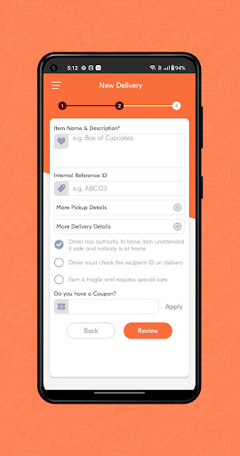 XLCourier Customer Screen 3