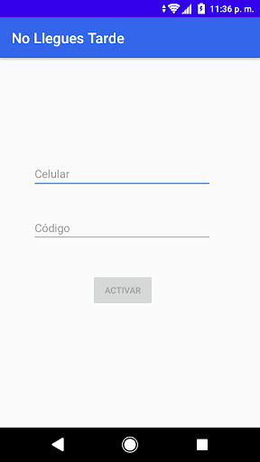 Android application No Llegues Tarde screenshort
