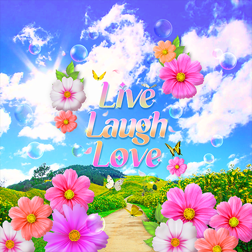 Blue Sky And Flowers-Wallpaper logo