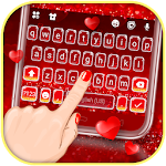 Cover Image of Tải xuống Glitter Red Hearts Keyboard Theme 1.0 APK