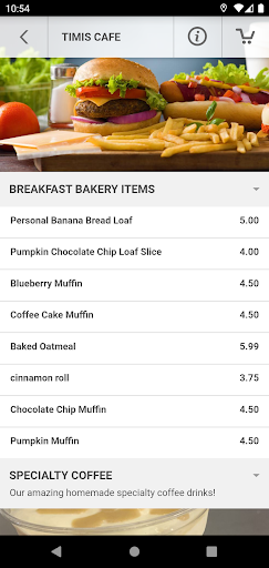 Android application Timis Cafe screenshort