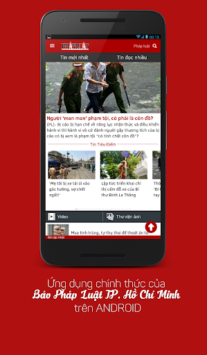 Android application Bao Phap Luat Mobile screenshort