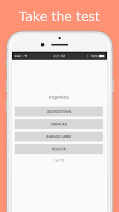 Countries and capitals game - Screenshot 3