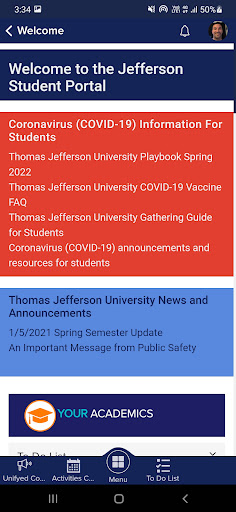 Jefferson Student Portal Screen 2